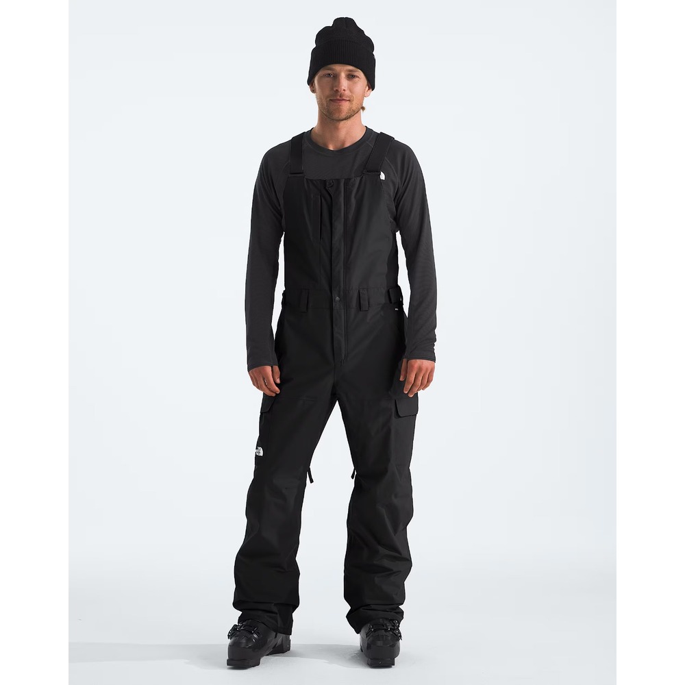 North Face Men's Freedom Bibs Large long TNF black snow pants ski Snowboard $220